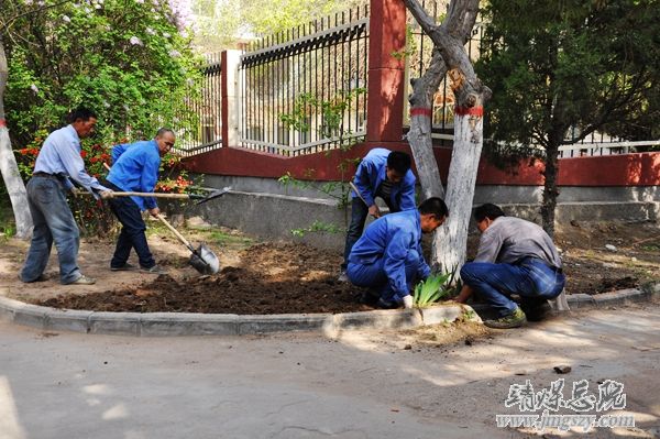 营造绿色就医环境__建设和谐美丽医院_———医务人员义务劳动绿化美化医院环境