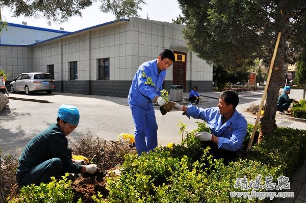 营造绿色就医环境__建设和谐美丽医院_———医务人员义务劳动绿化美化医院环境